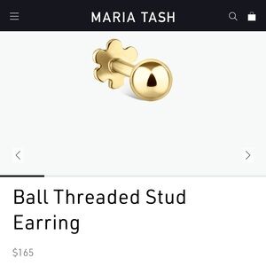 EUC Maria Tash 14K YG 3mm Ball Threaded Stud Earring